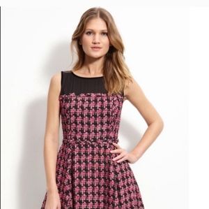 Kate Spade Pink & Black tweed dress sz 4 - pockets!